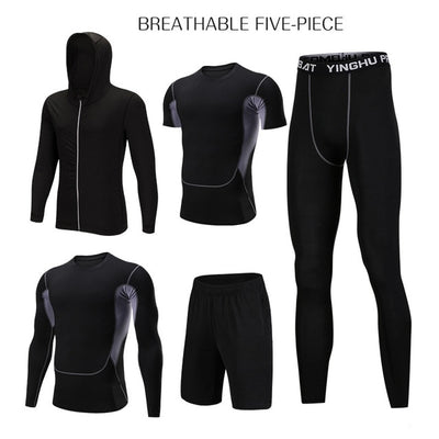 5 Pcs/Set Men's Tracksuit Sports Suit