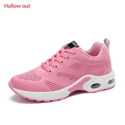 Fashion Women Lightweight Sneakers Running Shoes Outdoor Sports Shoes Breathable Mesh Comfort Running Shoes Air Cushion Lace Up